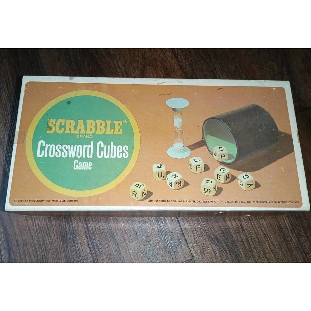 1964 Vintage Scrabble Crossword Cubes  Board Game (Complete)